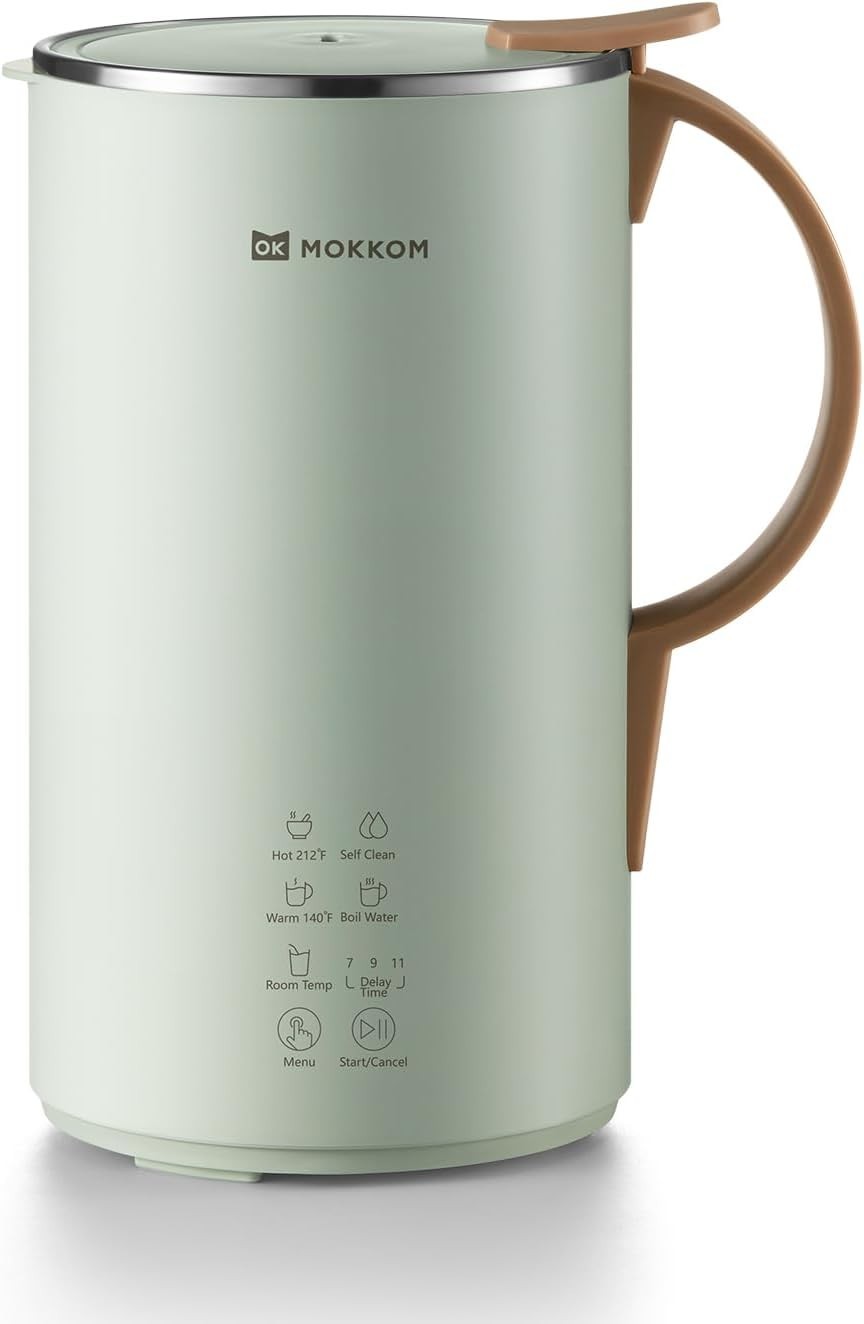 MOKKOM Automatic Nut Milk Maker, 20 oz Soy Milk Maker, Homemade Almond, Oat,