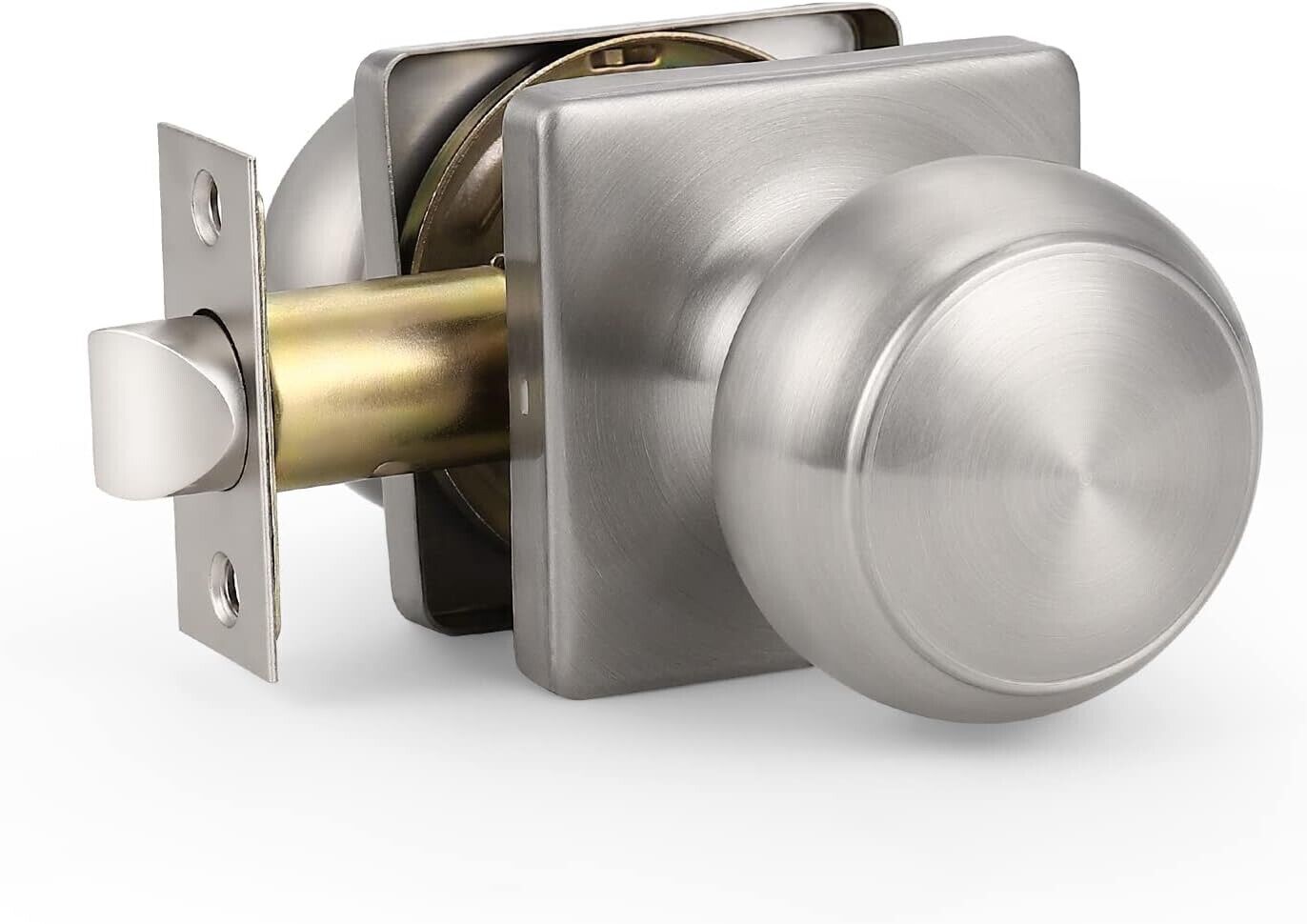 5 Pack Passage Door Knobs Interior for Hall/Closet, Satin Nickel Finish Keyless