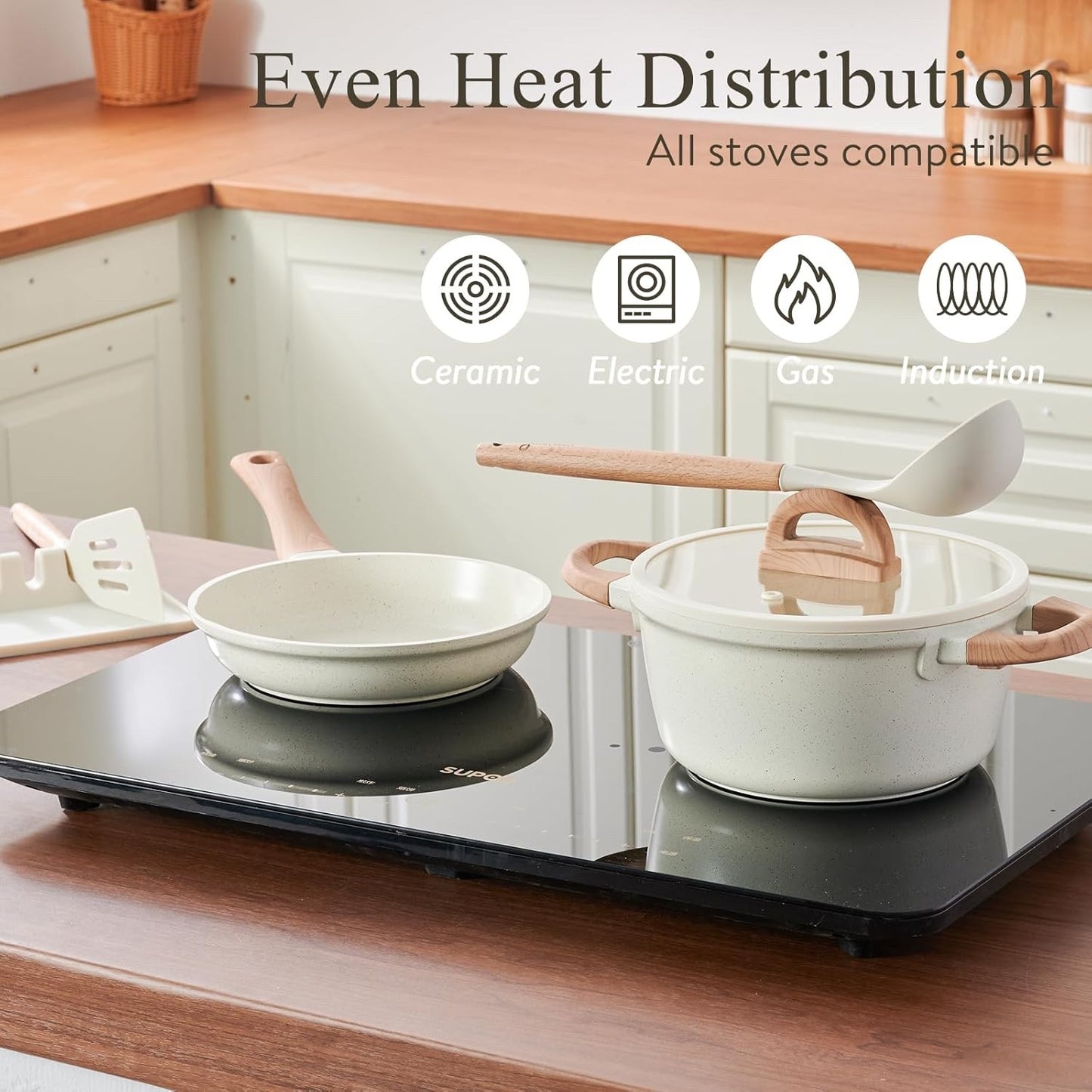 22 Pcs Pots and Pans Set Non Stick Non-Toxic Ceramic Kitchen Cookware Sets Nonst