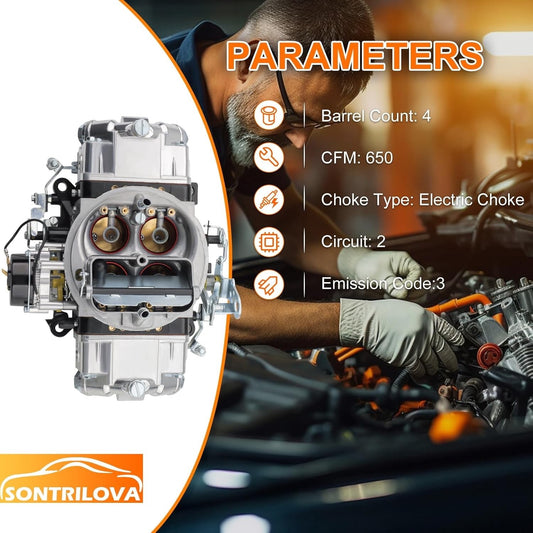 BR-67255 Carburetor 4150 Model 650 CFM 4 Barrel Double-Pumper,Compatible