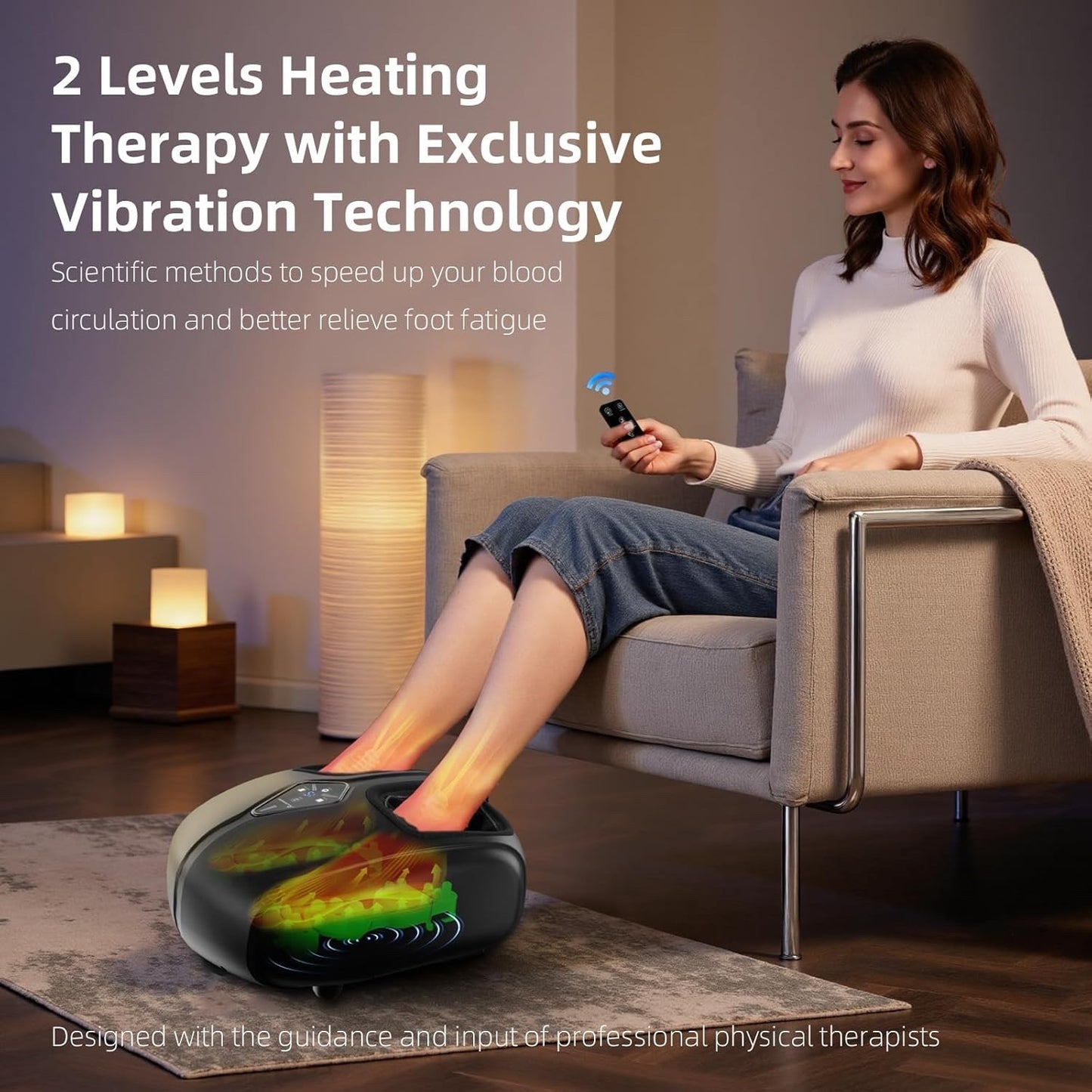 Shiatsu Foot Massager with Heat,Vibration,Air Compression and Deep Kneading