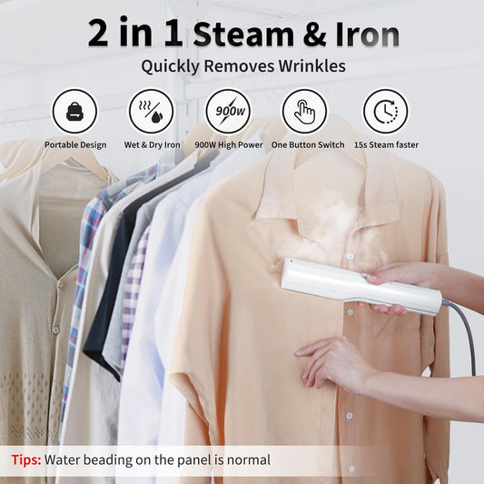 Steamer for Clothes - Travel Iron Steamer,Portable Mini Handheld Garment Steamer