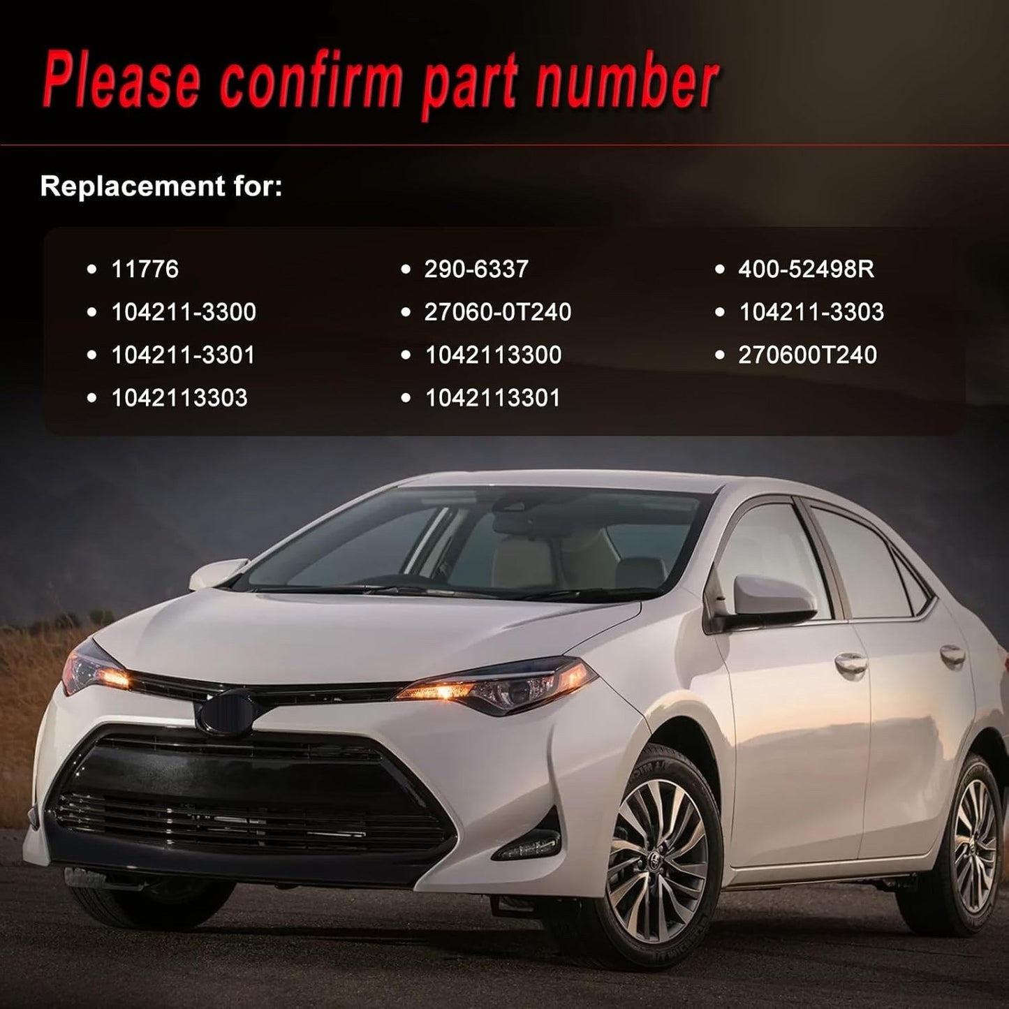 Alternator Compatible with Corolla 2014 2015 2016 2017 2018 2019 1.8L L4, Altern