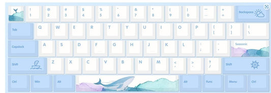 FKZ CXTECH X61 Sea Blue Theme Mechanical Keyboard,Outemu Hot Swap Switch Cherry