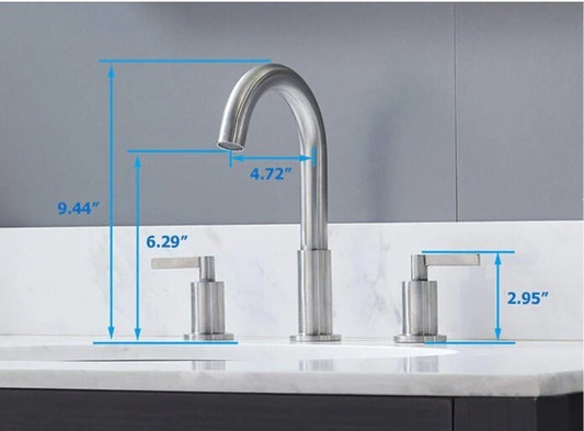 Contemporary 8 in. Widespread 2-Handle Bathroom Faucet with Pop-Up Drain