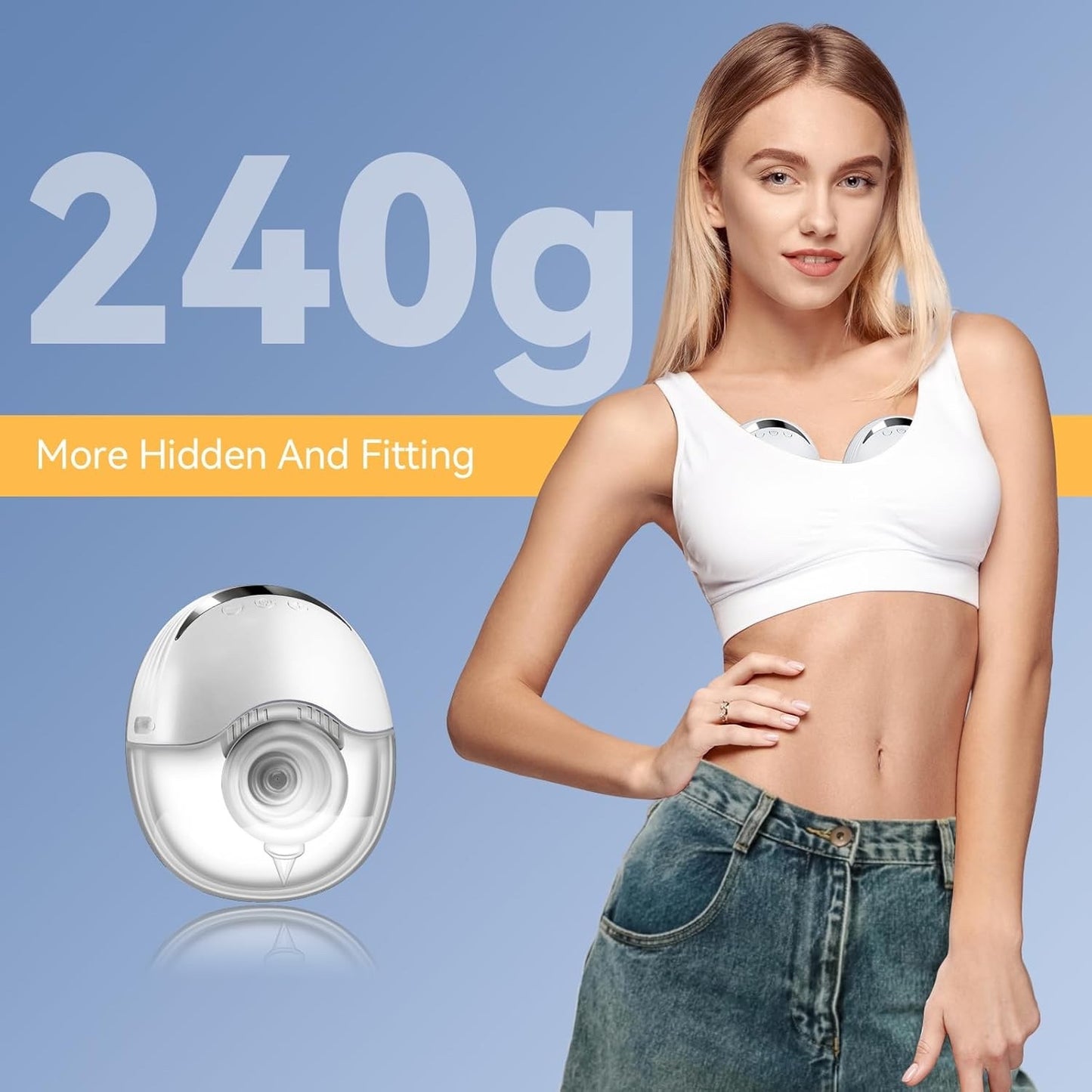 Hands Free Breast Pump Wearable MY-375 - Strong Suction, Low Noise, Wearable Bre