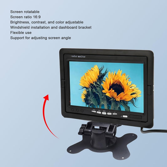 Car Monitor, Rearview Camera Monitor Support Screen Rotating Car Monitor Screen