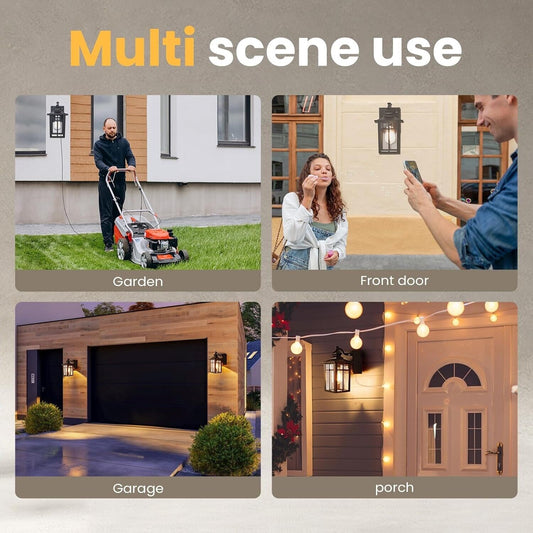 SIEPUNK Porch Lights Outdoor, Dusk to Dawn Exterior Lighting Fixtures 2 in 1