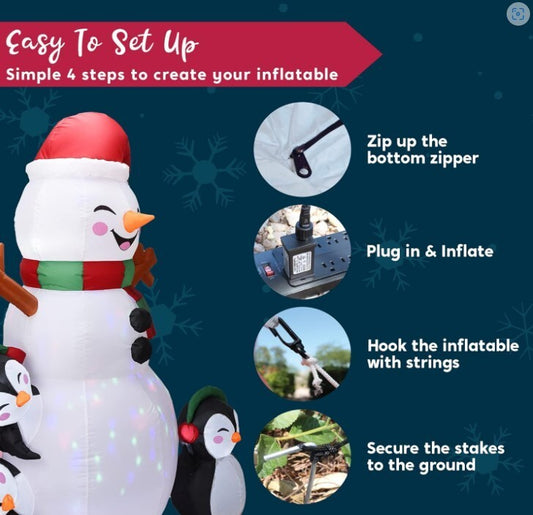 Joiedomi 6 FT Christmas Snowman Inflatable Outdoor Decoration with Build-in L...