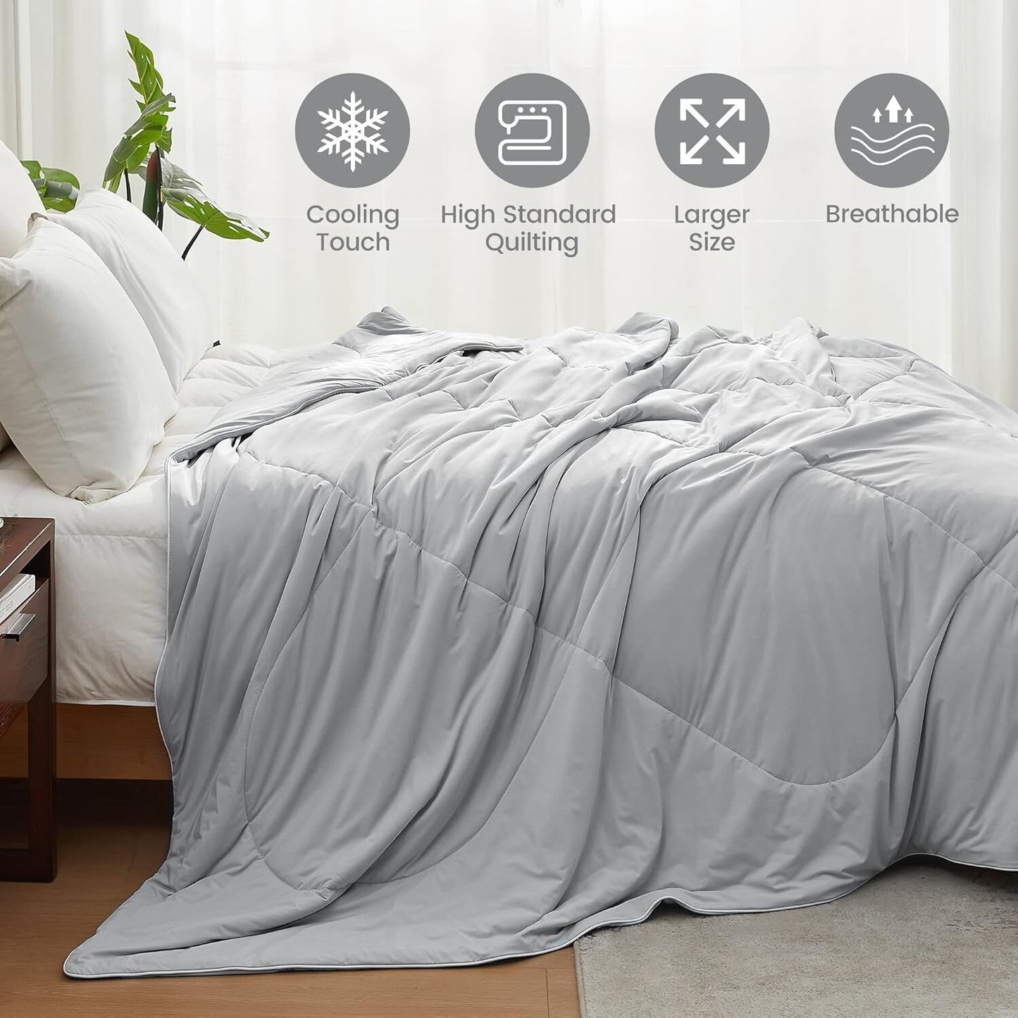 Cozy Bliss Cooling Comforter King Size, Cooling Blankets for Hot Sleepers and Ni
