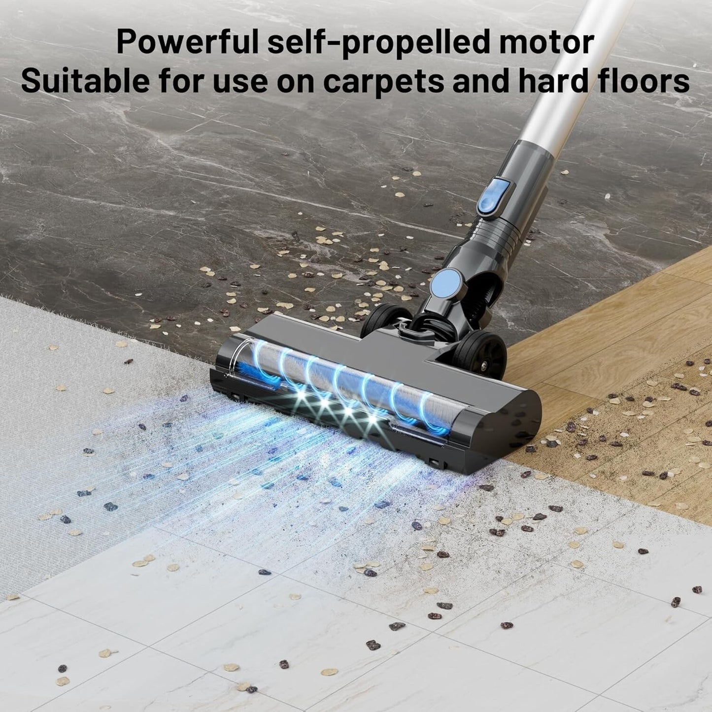 Cordless Vacuum Cleaner with Self-Standing, LED Screen Stick Vacuum Cleaners