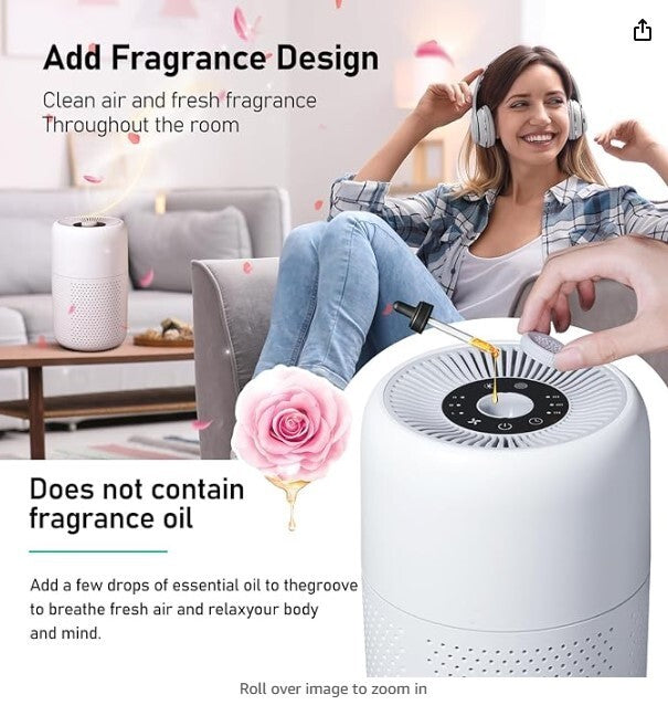 2 Pack Air Purifiers for Bedroom,H13 HEPA Filters,Fragrance Sponge 24Db P60