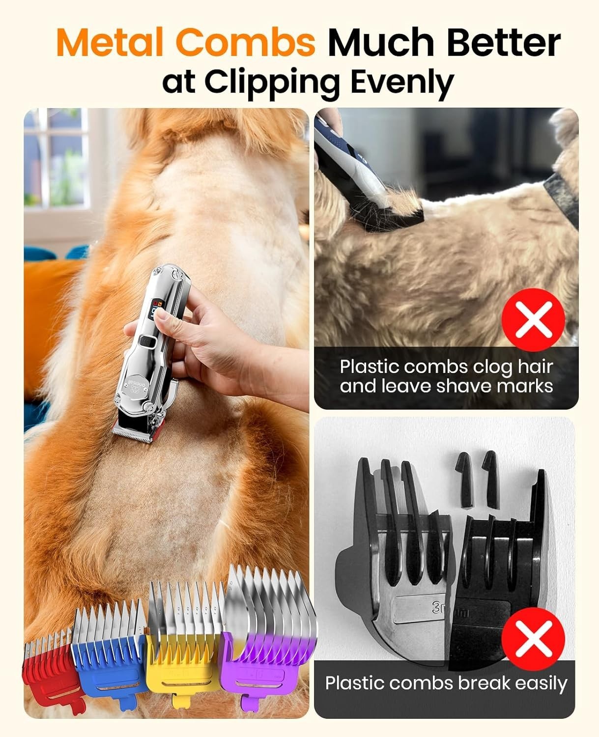 oneisall Dog Clippers for Grooming Thick Hair Professional,Cordless/Low Noise