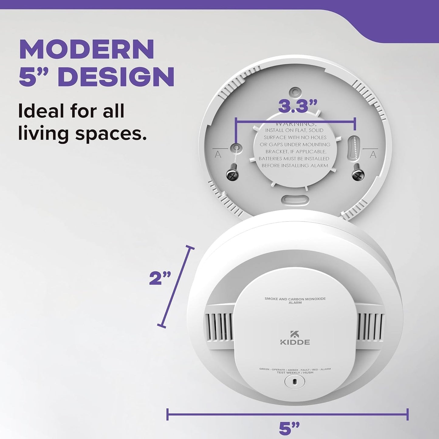 Kidde Smoke & Carbon Monoxide Detector, AA Battery Powered, LED.4 Pack