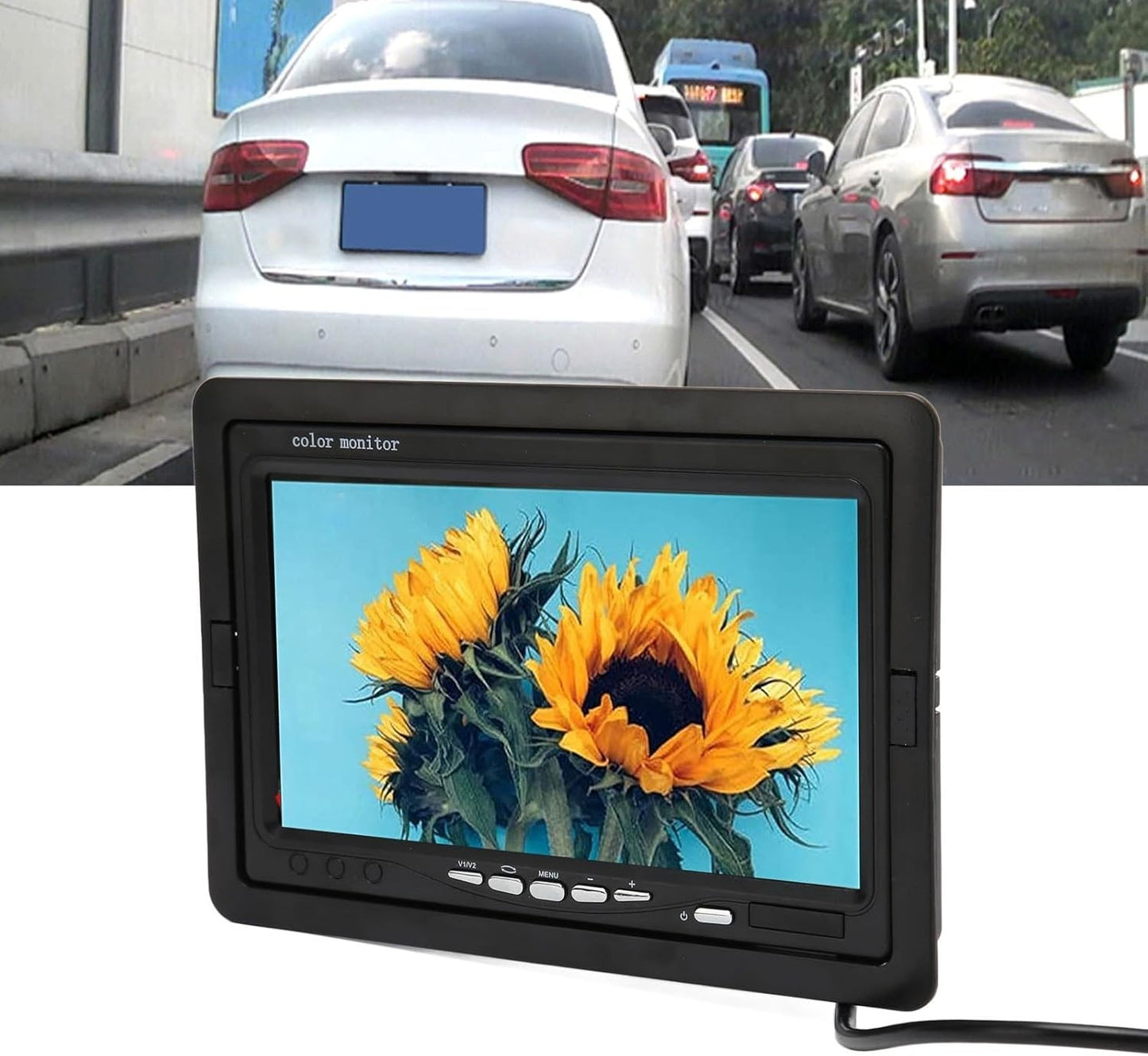 Car Monitor, Rearview Camera Monitor Support Screen Rotating Car Monitor Screen