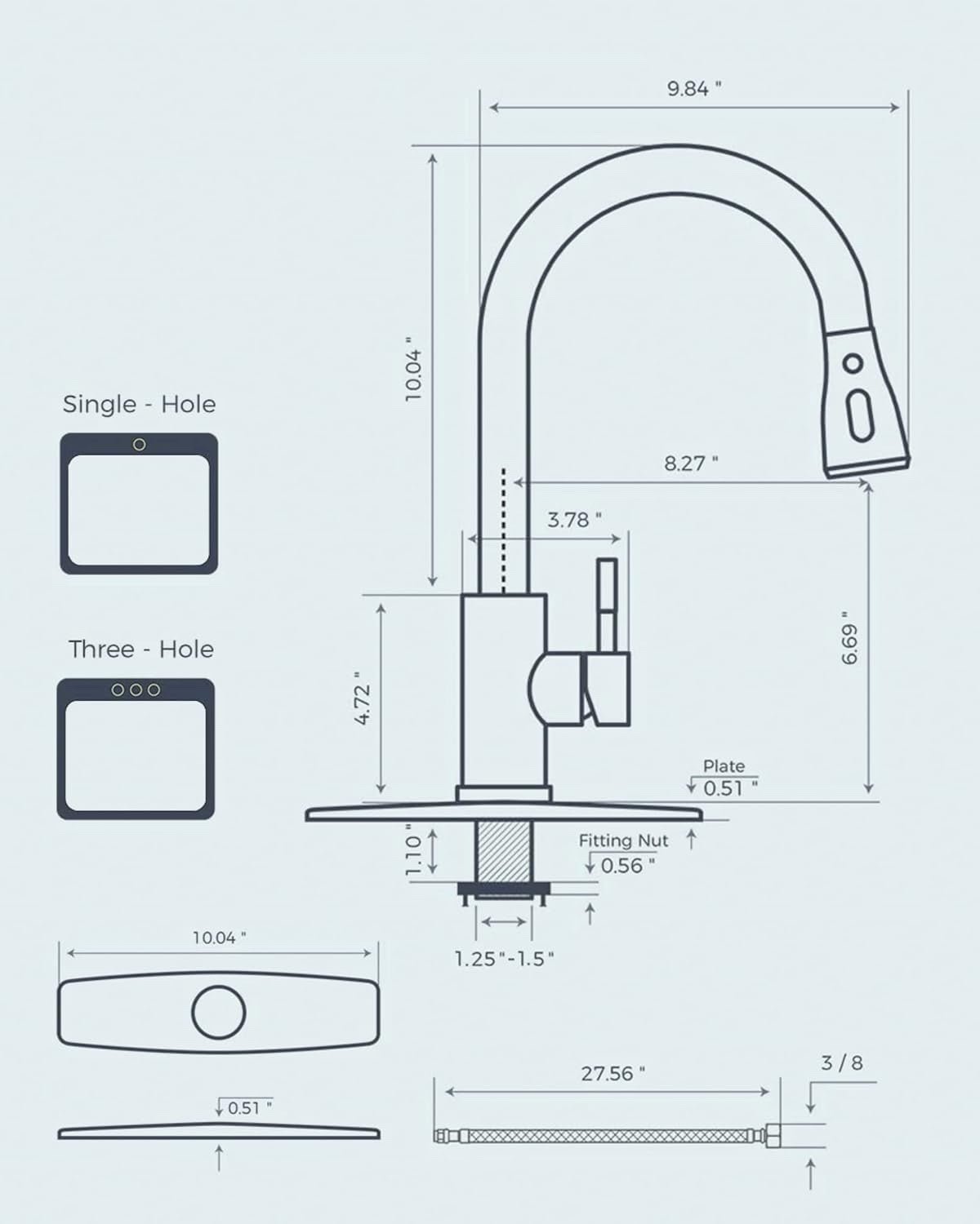 FORIOUS Kitchen Faucets with Pull Down Sprayer, Oil Rubber Brown
