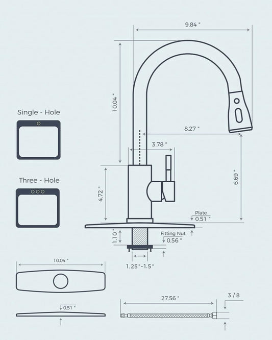 FORIOUS Kitchen Faucets with Pull Down Sprayer, Oil Rubber Brown