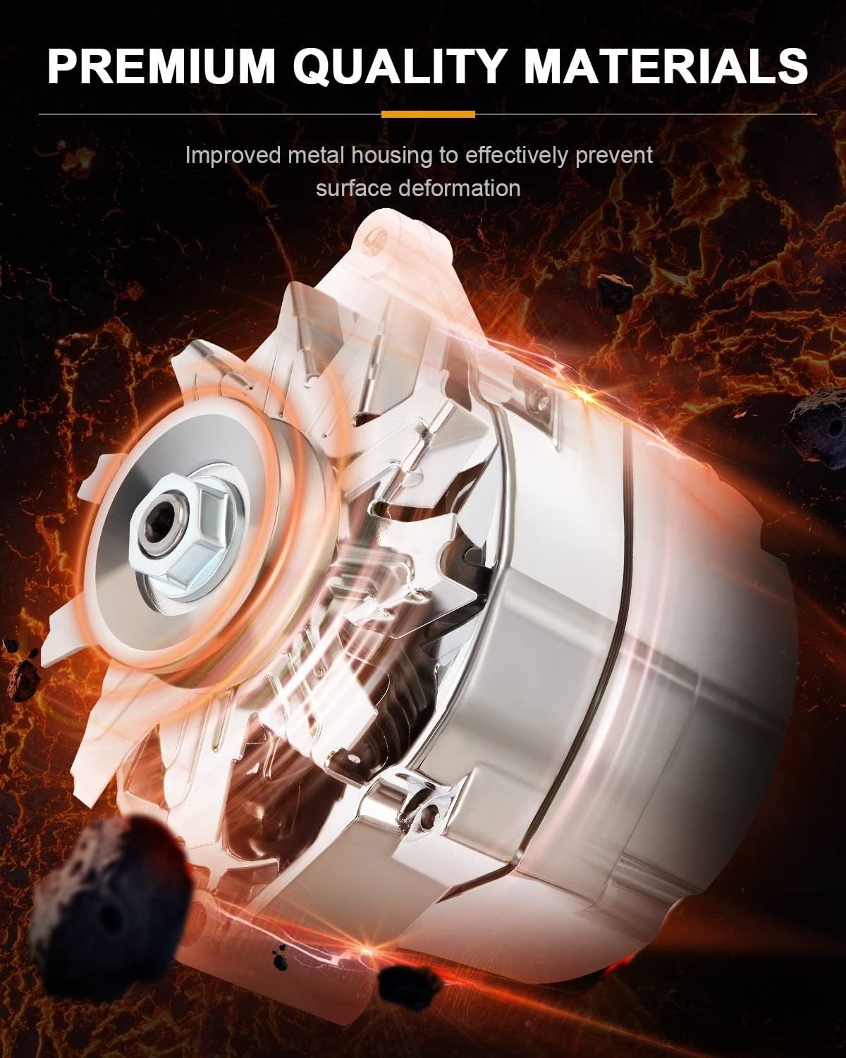 ROADFAR New Alternator High Output 100 AMP Chrome 1 Wire Replacement