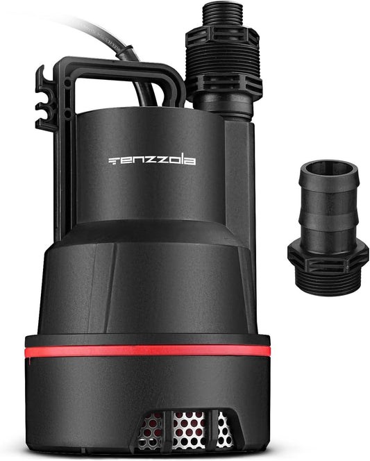 Sump Pump, 1/3 HP 2400GPH Submersible Utility Water Pump, Thermoplastic Portable