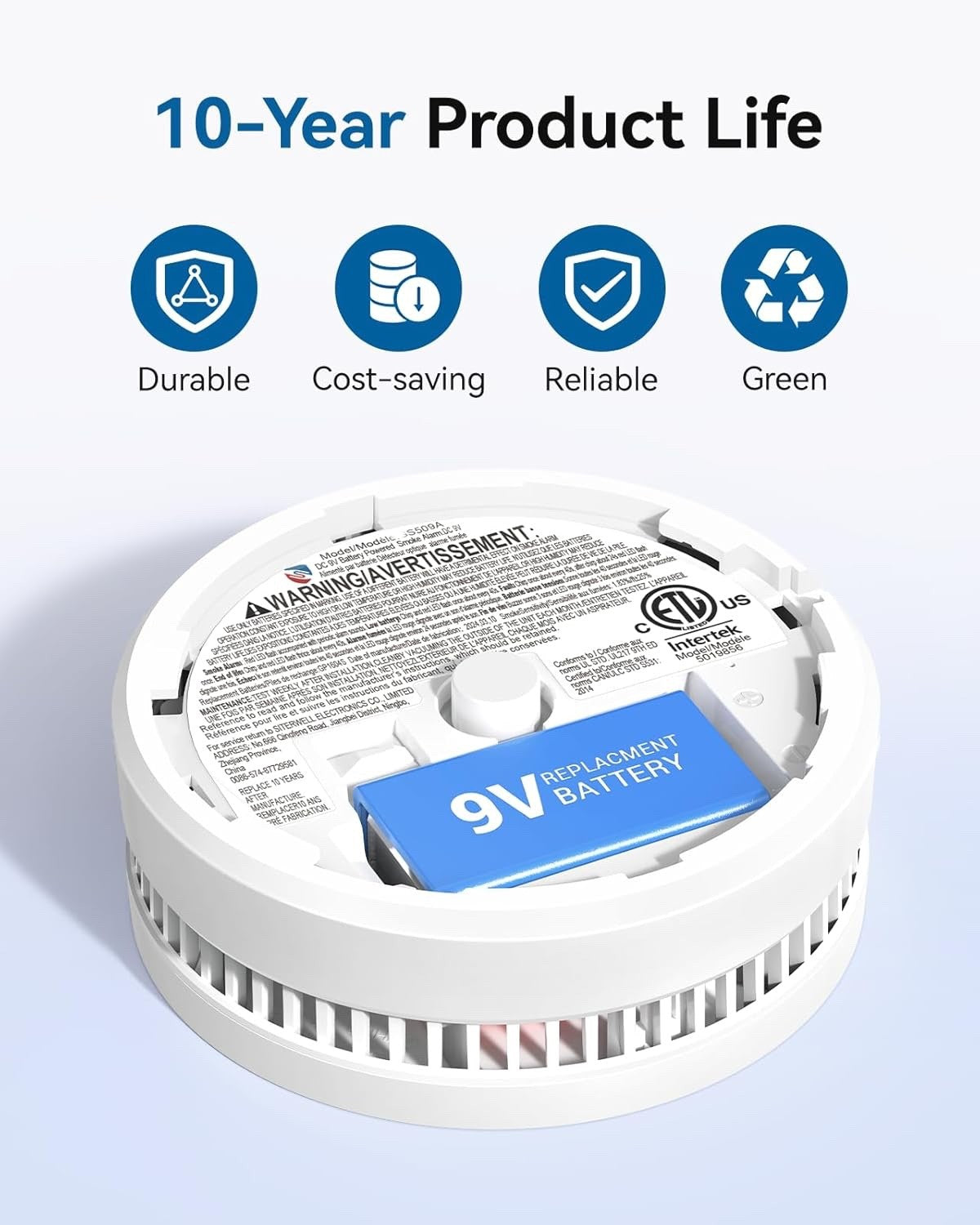 SITERWELL 10 Year Battery Smoke Detector 12 Pack LOT
