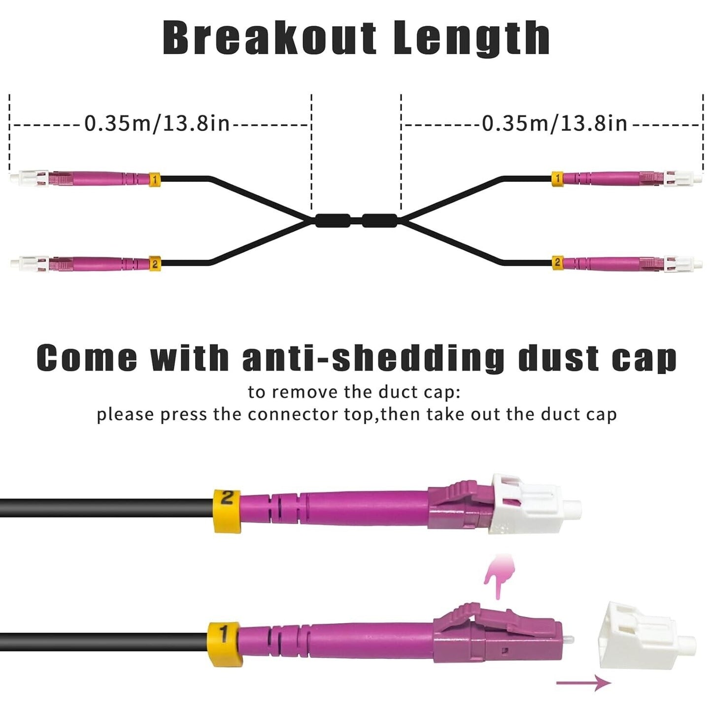 330ft/100m 5.0mm Industrial TPU OM4 Fiber LC /PC -LC/PC Outdoor Armored Fiber