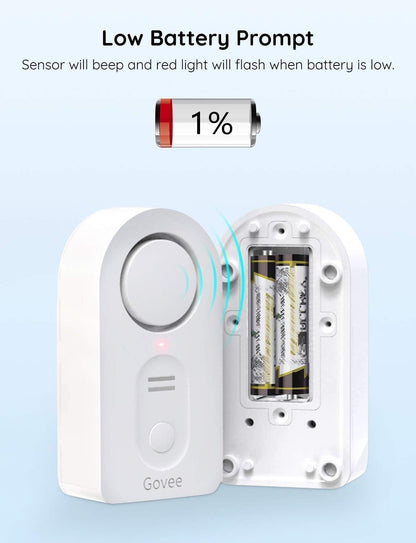 Govee Water Leak Detectors 100dB Adjustable Audio Alarm Sensor H5054 - 5 Pack
