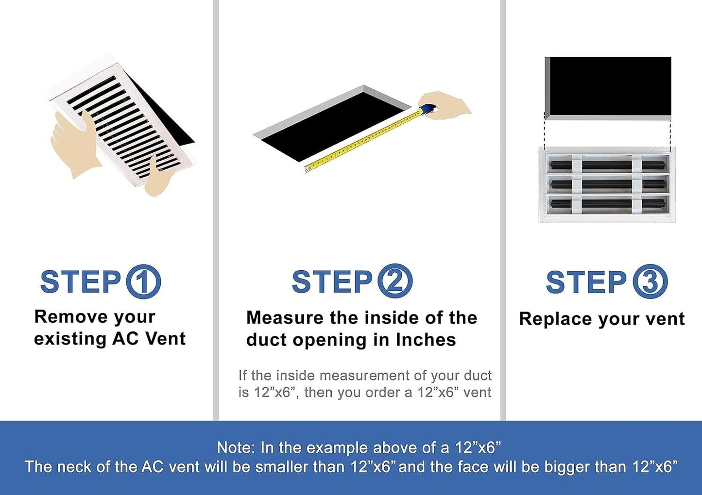 10x10 Modern AC Vent Cover - Decorative White Aluminum Air Vent - Standard Linea