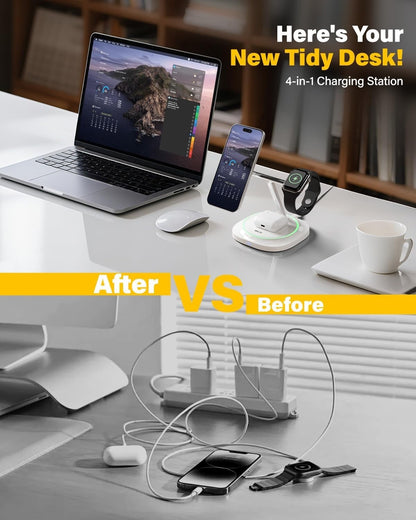 3 in 1 Magnetic Wireless Charger for Apple - Fast Charging Station Compatible