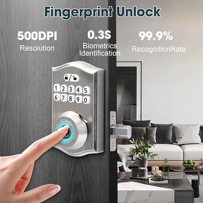 Keyless Smart Deadbolt – 3-in-1 Biometric, Keypad & Code Door Lock