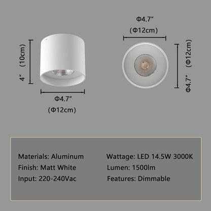 Ceiling Light Fixture, Flush Mount Ceiling Lights LED Dimmable Cylinder Ceiling