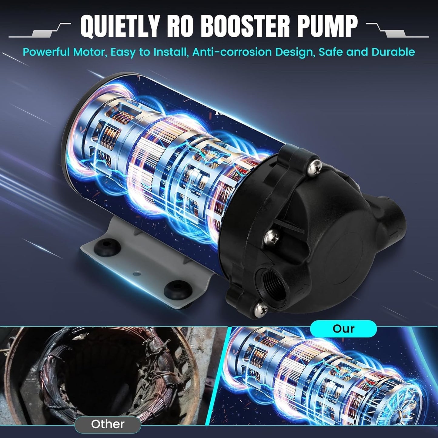 2025 New 100G 6800 Reverse Osmosis Booster Pump Kit,Equipped with a High-Pressur