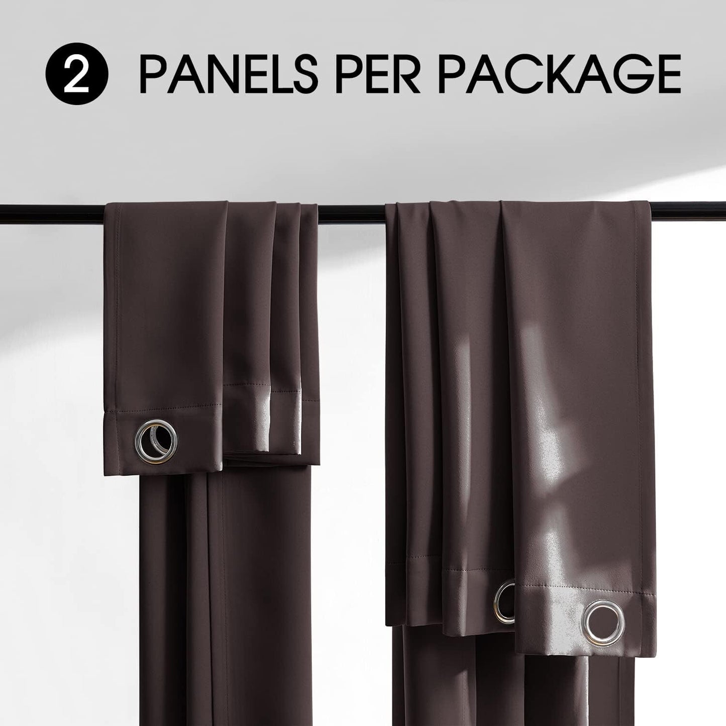 Rutterllow Two Layers Completely Blackout Curtains for Bedroom 52W x 72L Inch