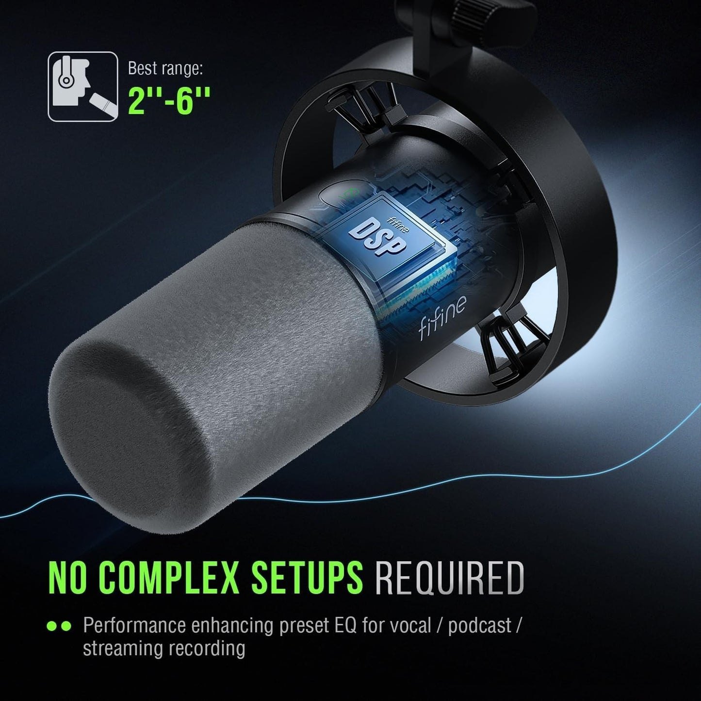 FIFINE K688 Podcast Microphone Kit, USB/XLR Dynamic Microphone with Boom Arm