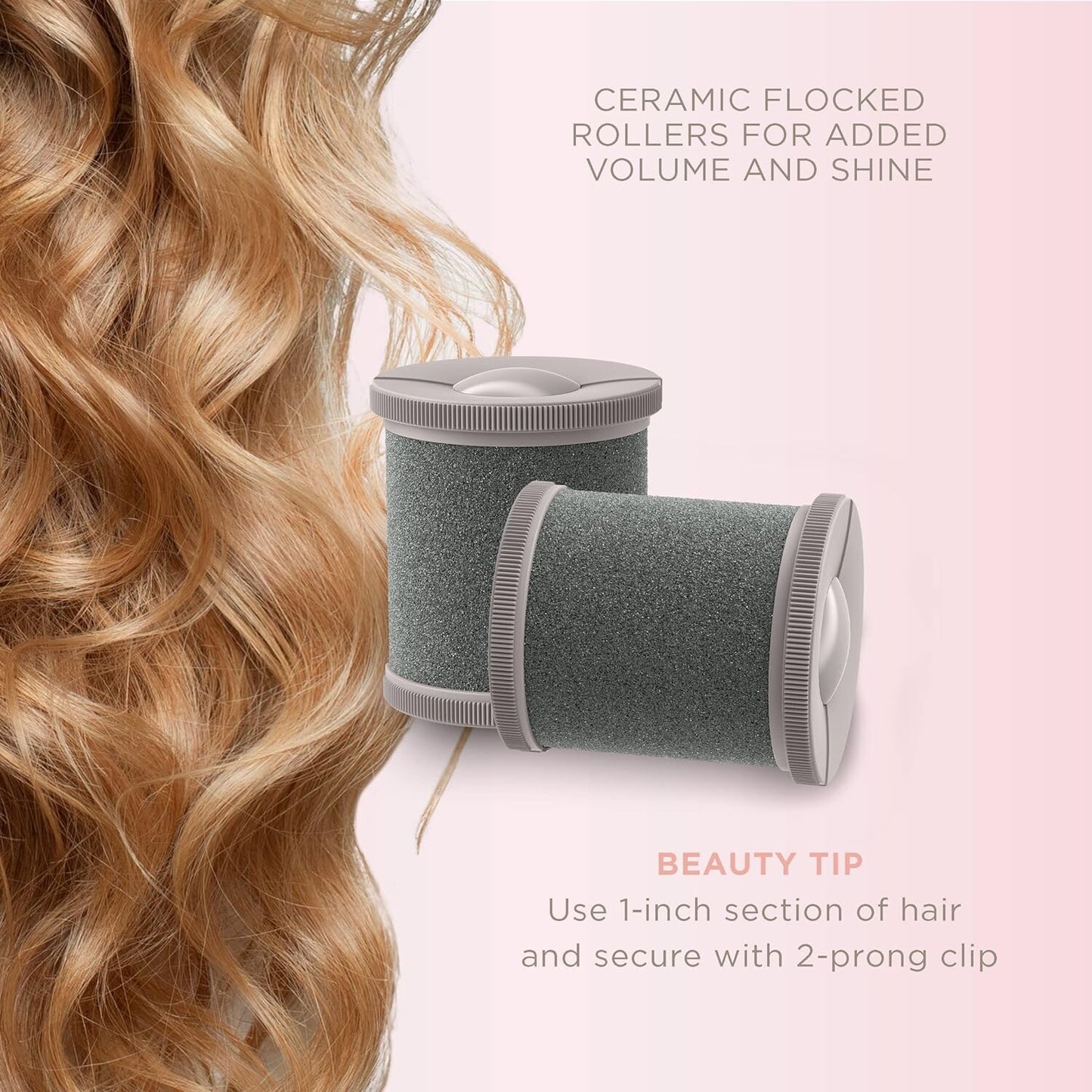 INFINITIPRO BY CONAIR Ceramic Flocked Hot Rollers for Long, Medium, and All Hair