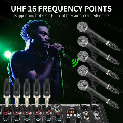 Wireless XLR Transmitter and Receiver& Wireless Guitar Transmitter Receiver,Rech