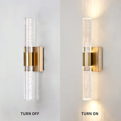 Modern 3000K LED Wall Sconce,Bathroom Vanity Light with Bubble Crystal,12W