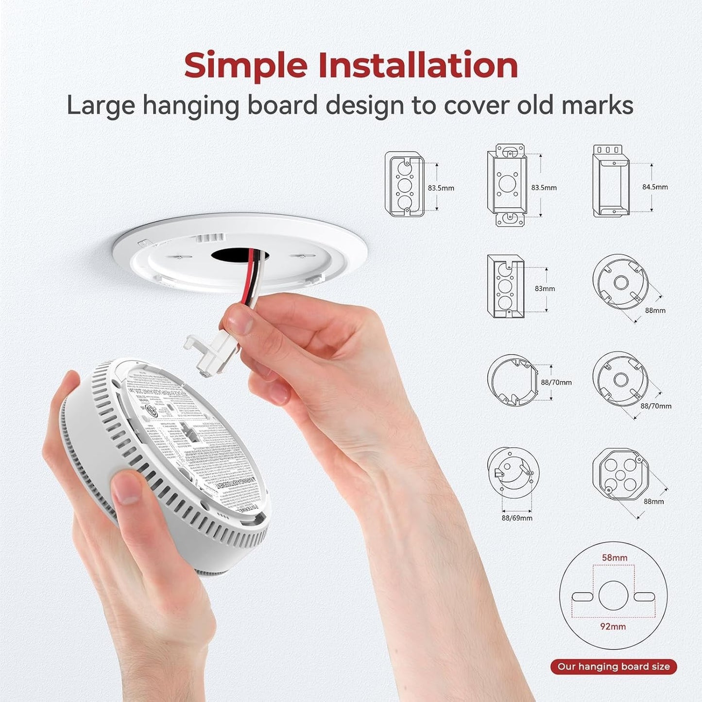 Siterlink Hardwired Smoke Detector Carbon Monoxide Detector Combo 4 pack