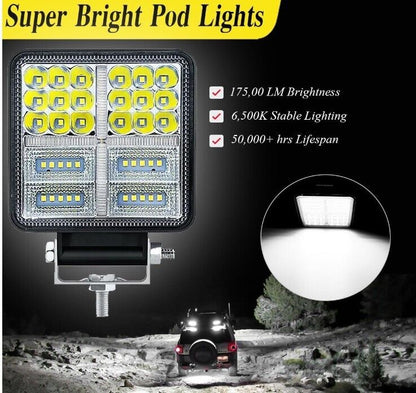 MUVKQC LED Tractor Lights,10PCS 4.5inch Square LED Work Light,177W 175000LM Spot