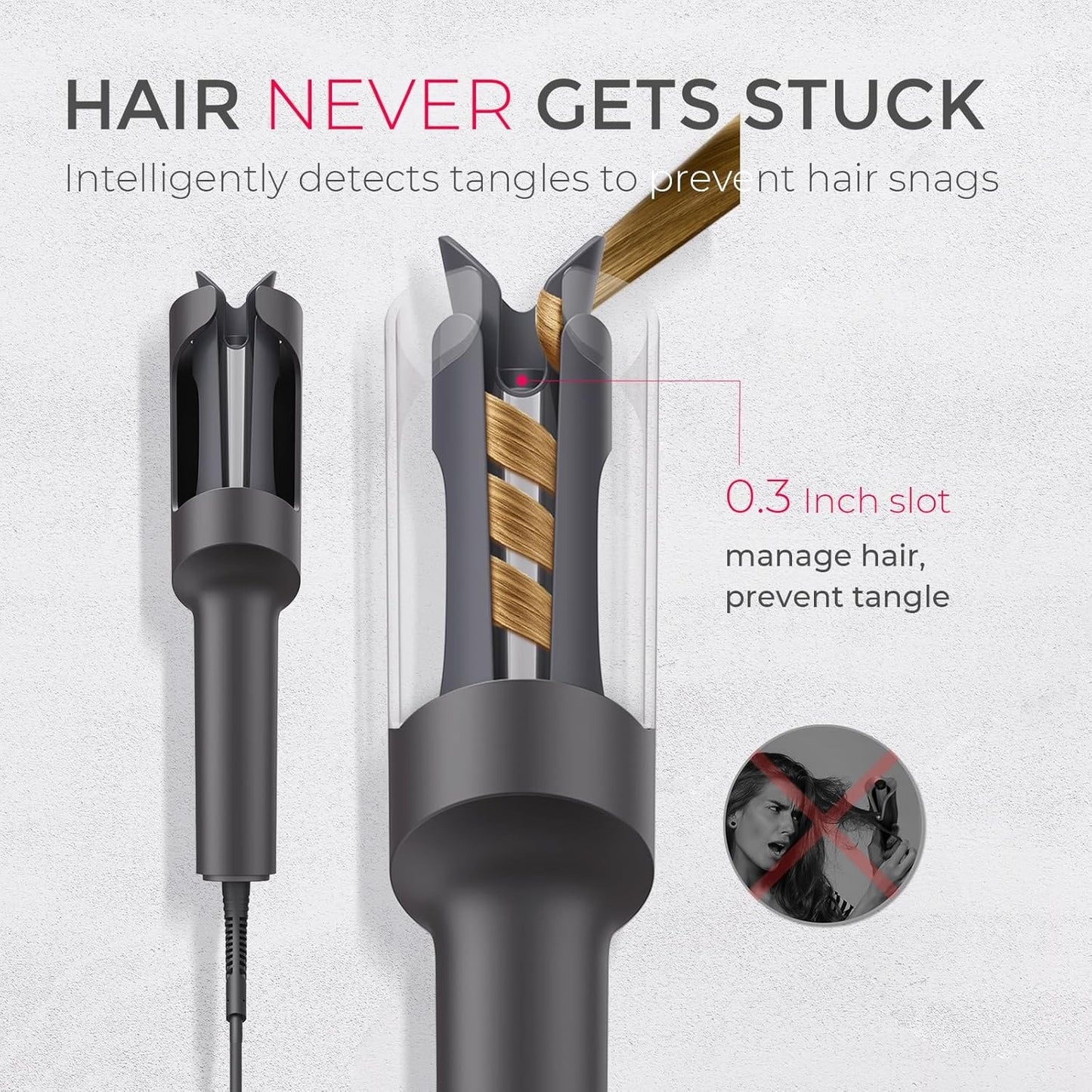 TYMO Automatic Rotating Curling Iron - TYMO CURLPRO Beach Waves Curling Wand 1"