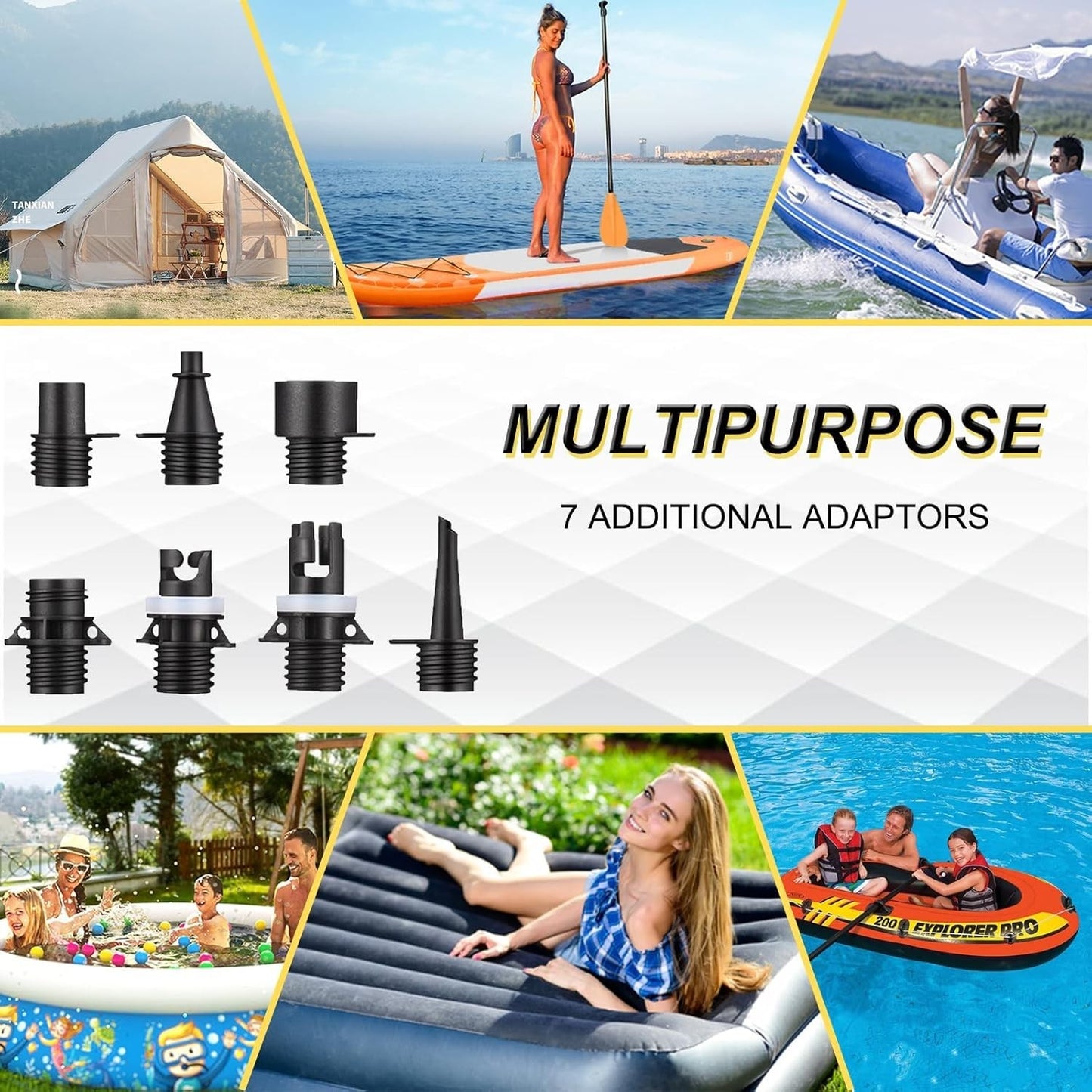 Paddle Board Pump Electric Portable, SUP Pump for Paddleboard, 20PSI Air Compres