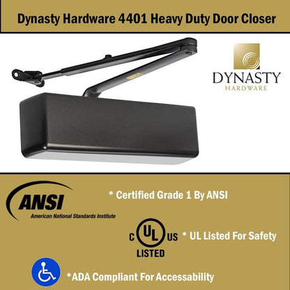 Dynasty Hardware Door Closer, Grade 1 Heavy Duty Commercial Hydraulic Closer
