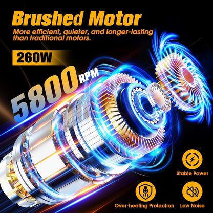 Cordless Car Buffer Polisher kit [2x 2000mAh 21V Batteries & 18 PCS Attachments]
