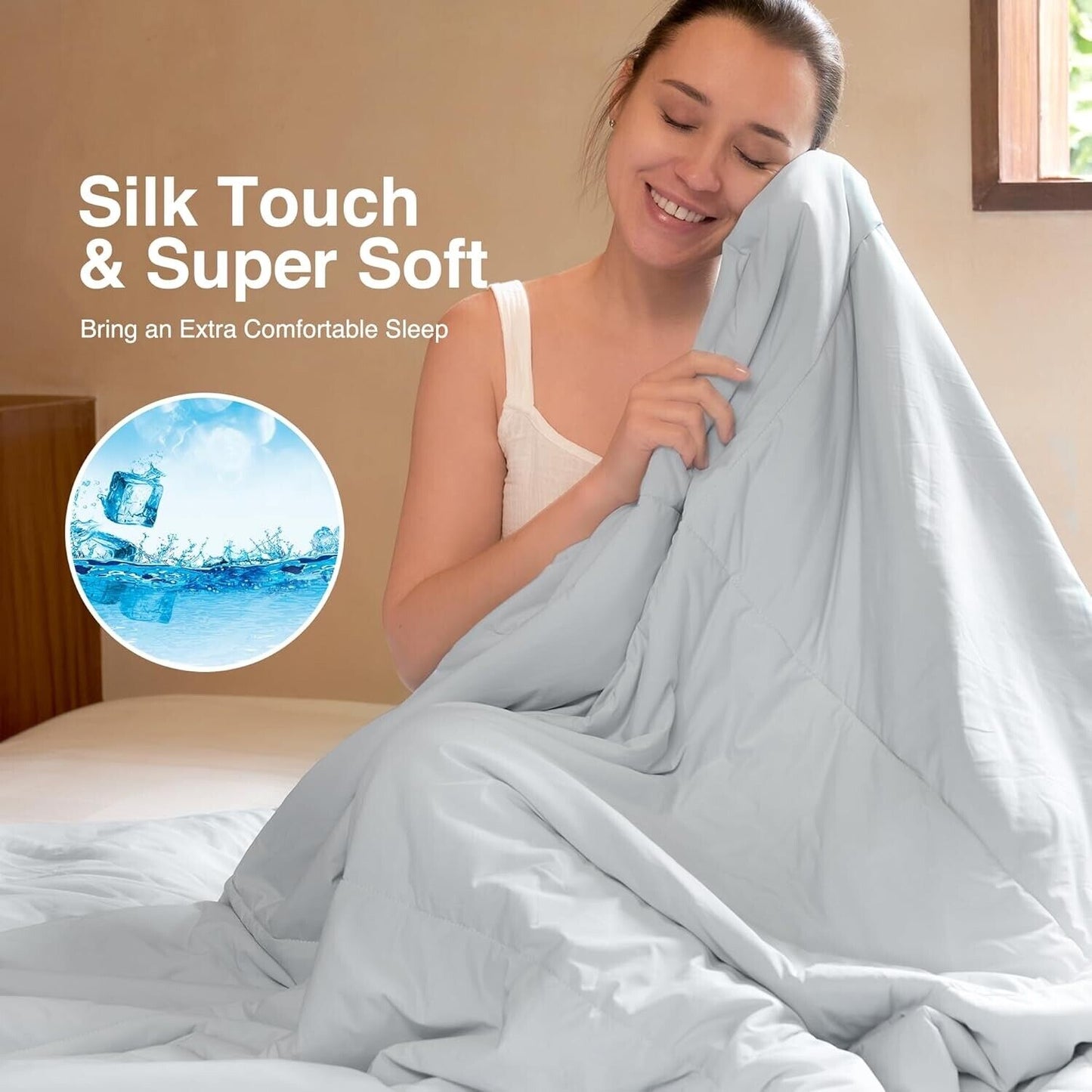 Cozy Bliss Cooling Comforter King Size, Cooling Blankets for Hot Sleepers and Ni