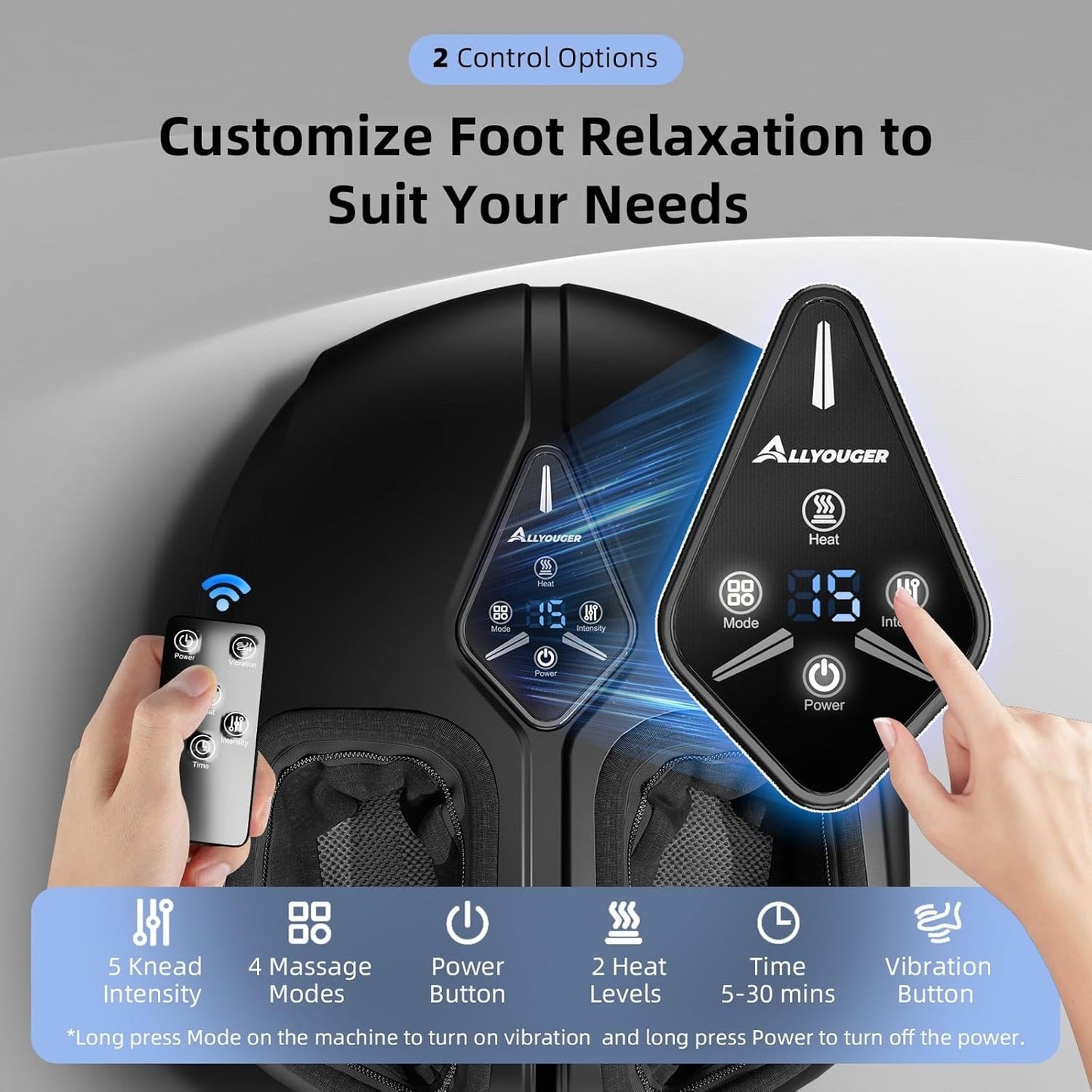 Shiatsu Foot Massager with Heat,Vibration,Air Compression and Deep Kneading