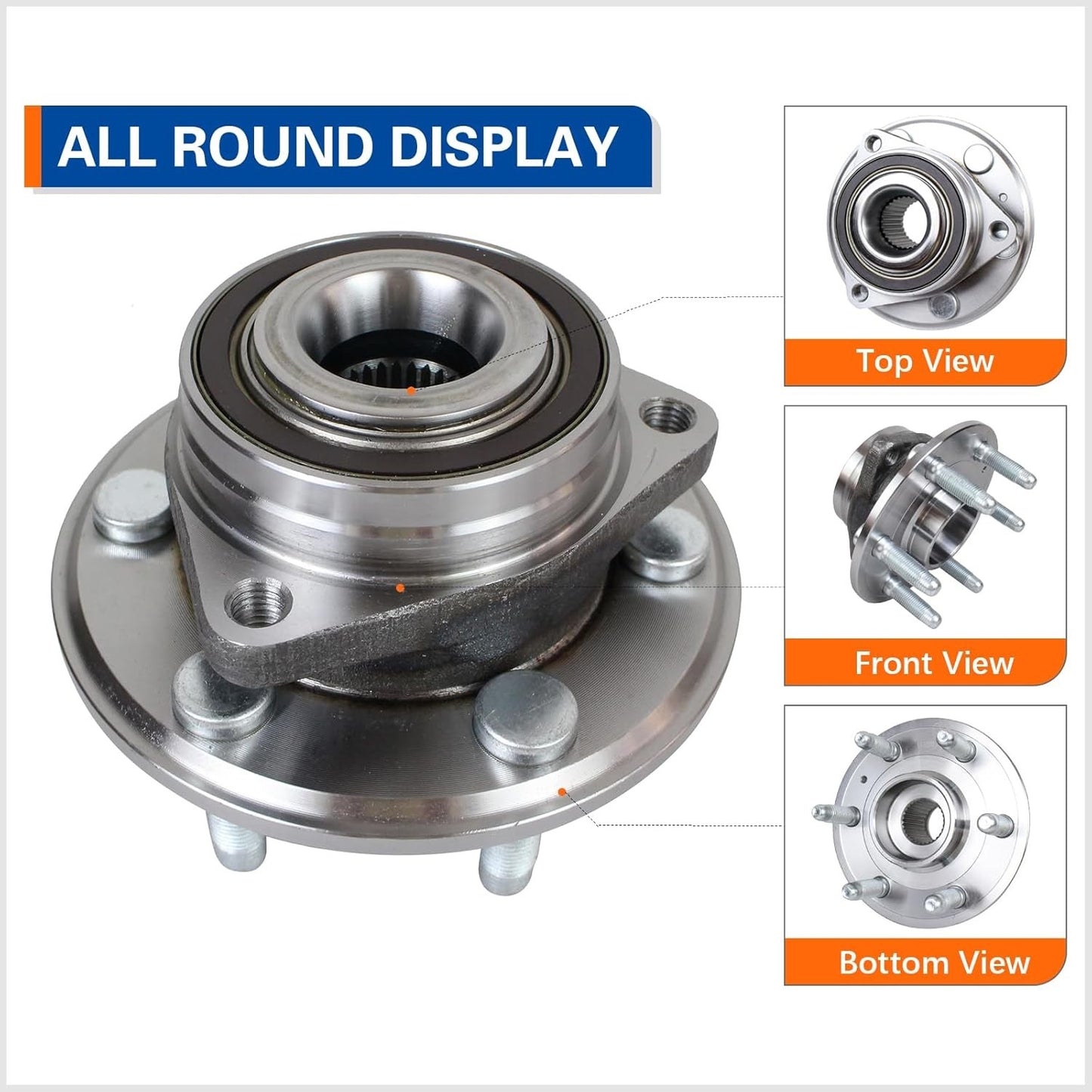 PAROD 513289 Front Rear Wheel Hub and Bearing Assembly Compatible with 2010-2016