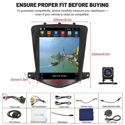 HUOEPU Car Radio for Chevrolet Chevy Cruze 2009-2015 9.7 inch Android 13 Car
