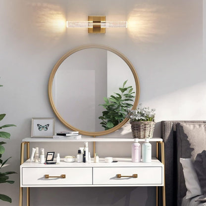 Modern 3000K LED Wall Sconce,Bathroom Vanity Light with Bubble Crystal,12W