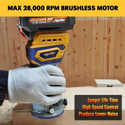 Cordless Compact Router, Mellif Brushless Palm Router Compatible with DeWalt 20V