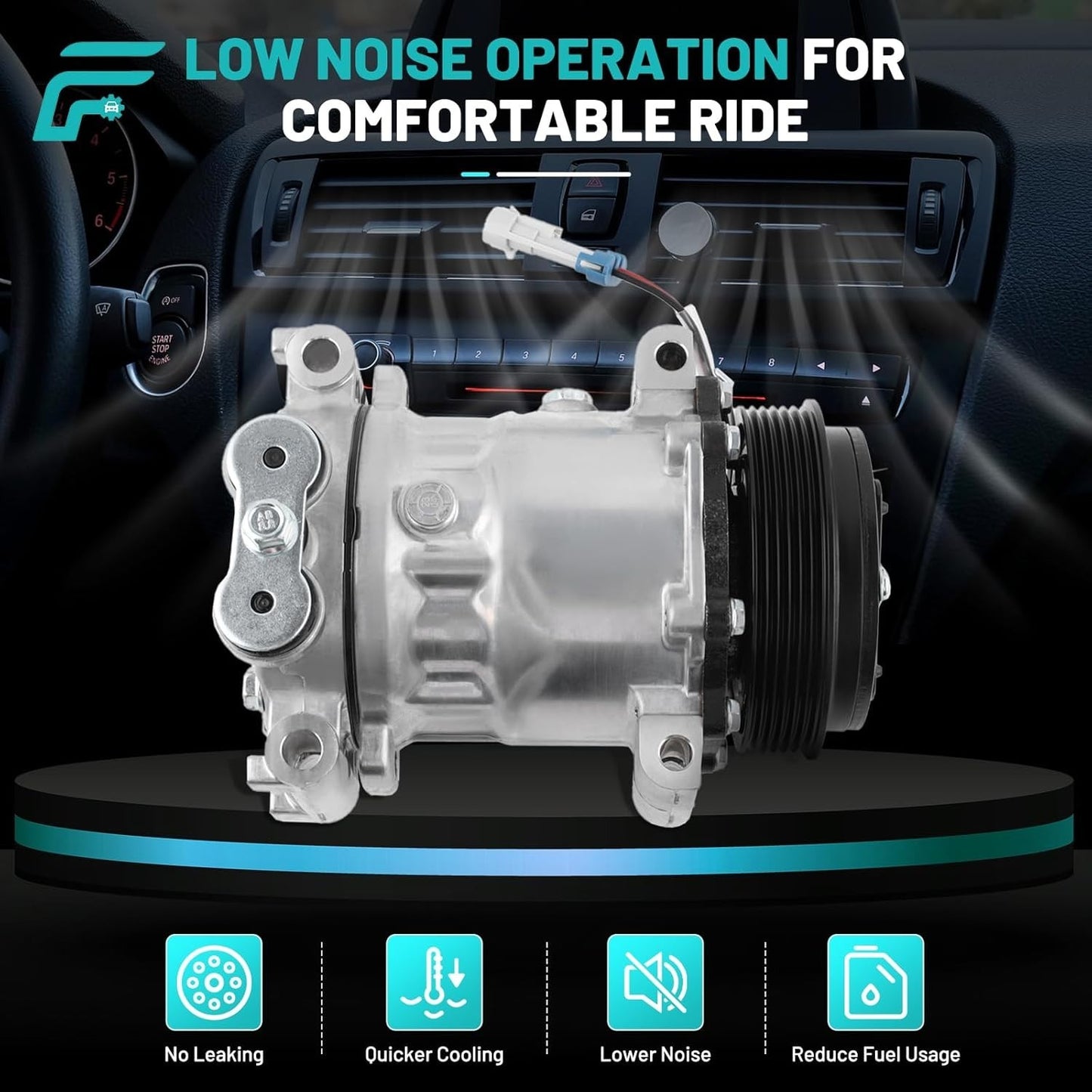 A/C Compressor Fit for Chevrolet K1500 K2500 K3500 P30, for GMC C1500 C2500 C350