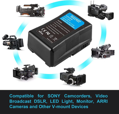 KUNLUN 220Wh 15000mAh V Mount Battery/Dtap Battery with D-TAP DC USB Ports